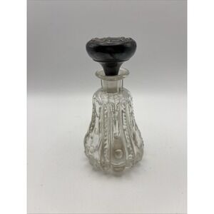 Sterling Top Perfume‎ Bottle Antique Cut Glass Crystal Scent Bottle With Stopper
